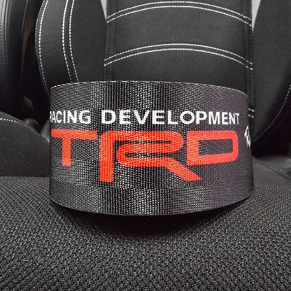 Universal Polyester Webbing Seat Belt Harness Strap - TRD (Black) Max Motorsport