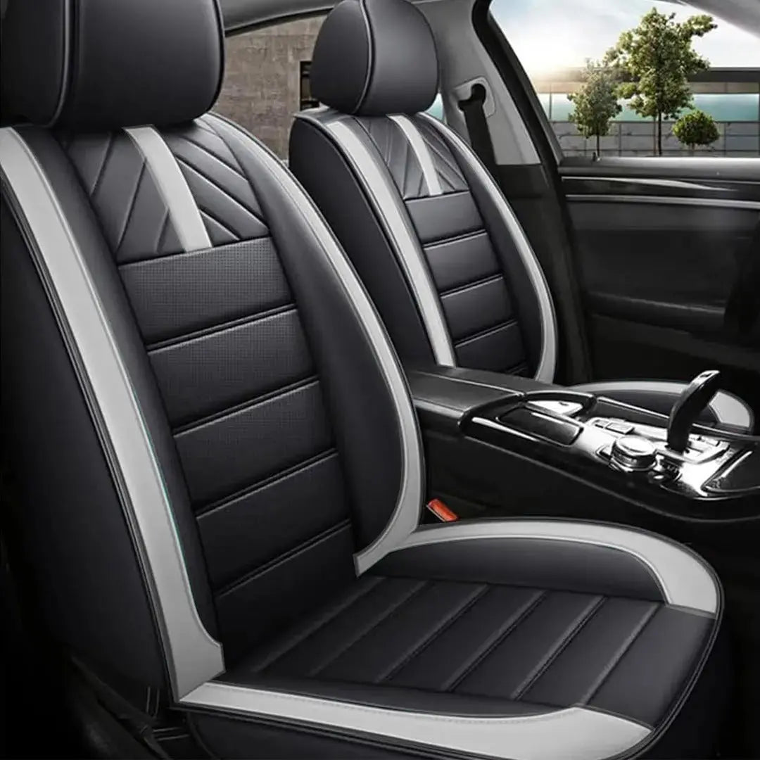 Universal Premium Luxury Car Seat Covers - Front & Rear Full Set (Black & Blue) Max Motorsport