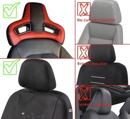 Universal Racing Style Car Seat Headrest - 140mm Max Motorsport