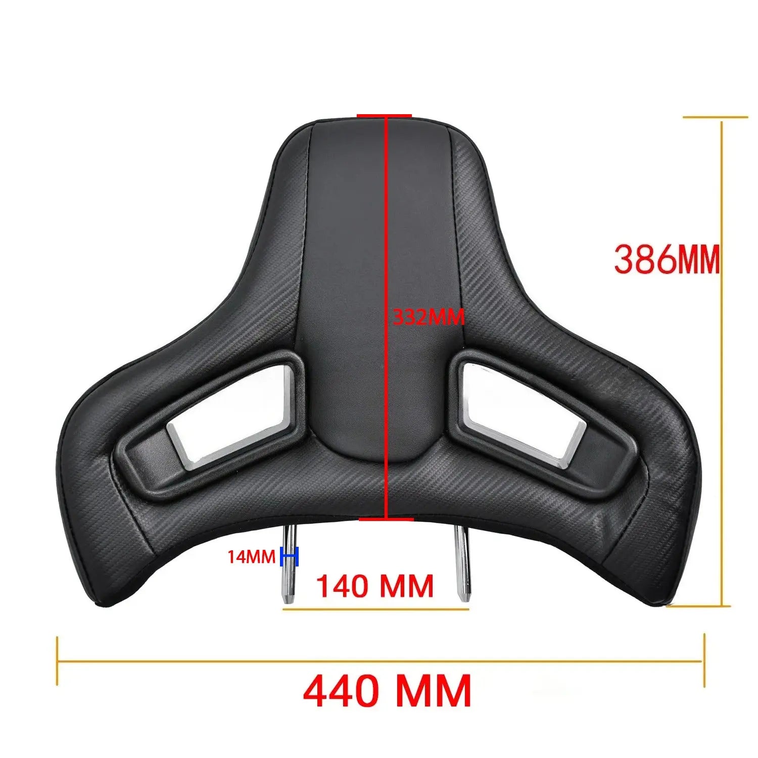 Universal Racing Style Car Seat Headrest - 140mm Max Motorsport