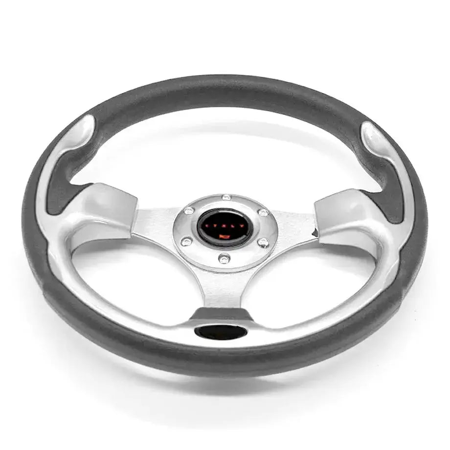 Universal Racing Style Steering Wheel - Silver Max Motorsport