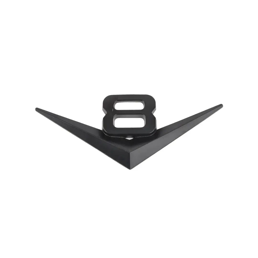 Universal V8 Matte Black Metal Badge maxmotorsports