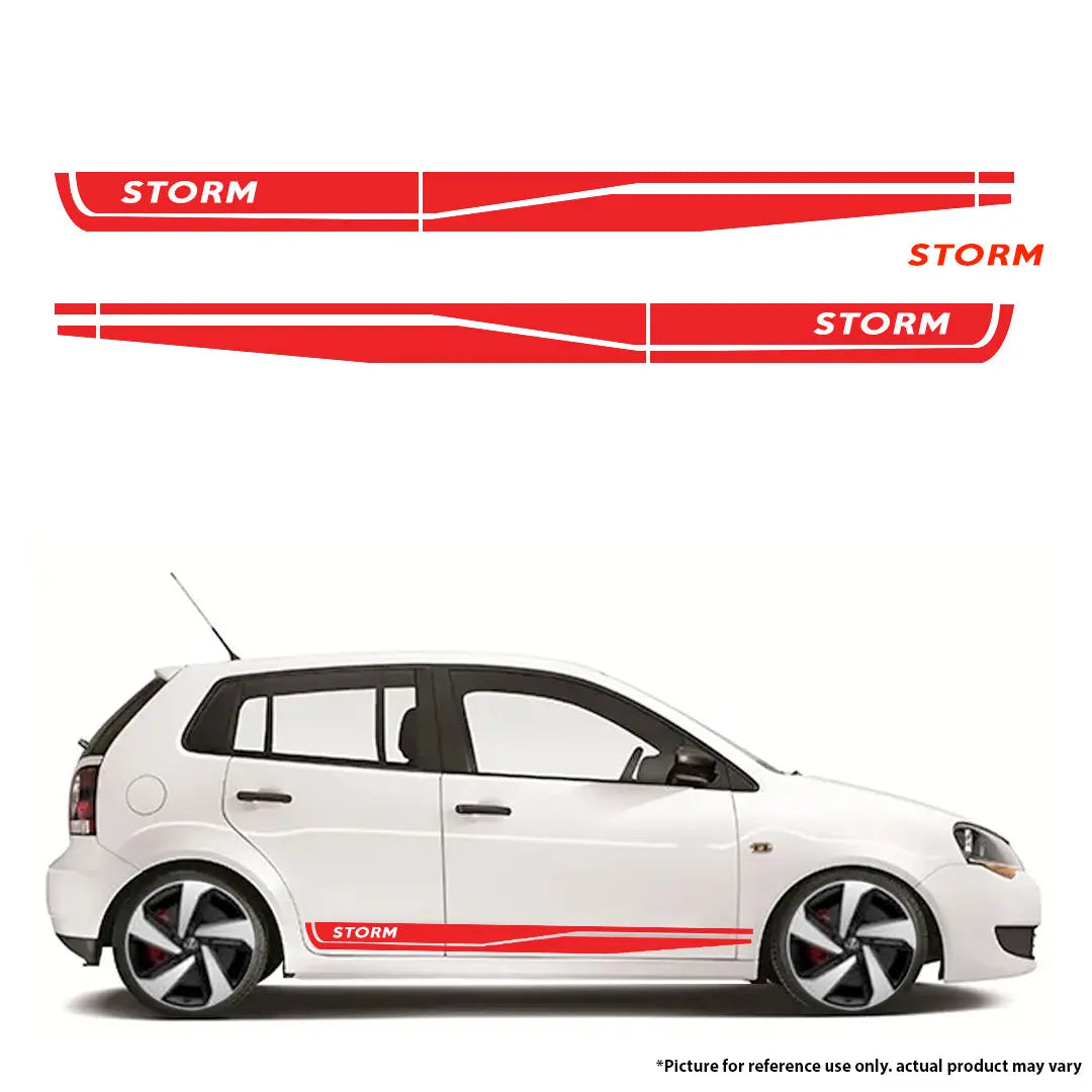 Universal VW Polo Storm Vinly Sticker Kit (Red) Max Motorsport