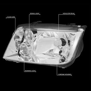 VW Jetta 4 Diamond Head Lights (Chrome) maxmotorsports