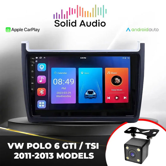 VW Polo 6 GTI / TSI (11-13) - 9 Inch Solid Audio Android Entertainment & GPS System +FREE Reverse Camera Solid Audio