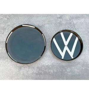 Suitable To Fit - VW Polo 6 / Vivo Smoked Black Stick On Emblem Badge (Pair) Max Motorsport