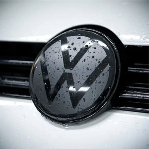 Suitable To Fit - VW Polo 6 / Vivo Smoked Black Stick On Emblem Badge (Pair) maxmotorsports