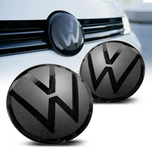 Load image into Gallery viewer, Suitable To Fit - VW Polo 6 / Vivo Smoked Black Stick On Emblem Badge (Pair) maxmotorsports
