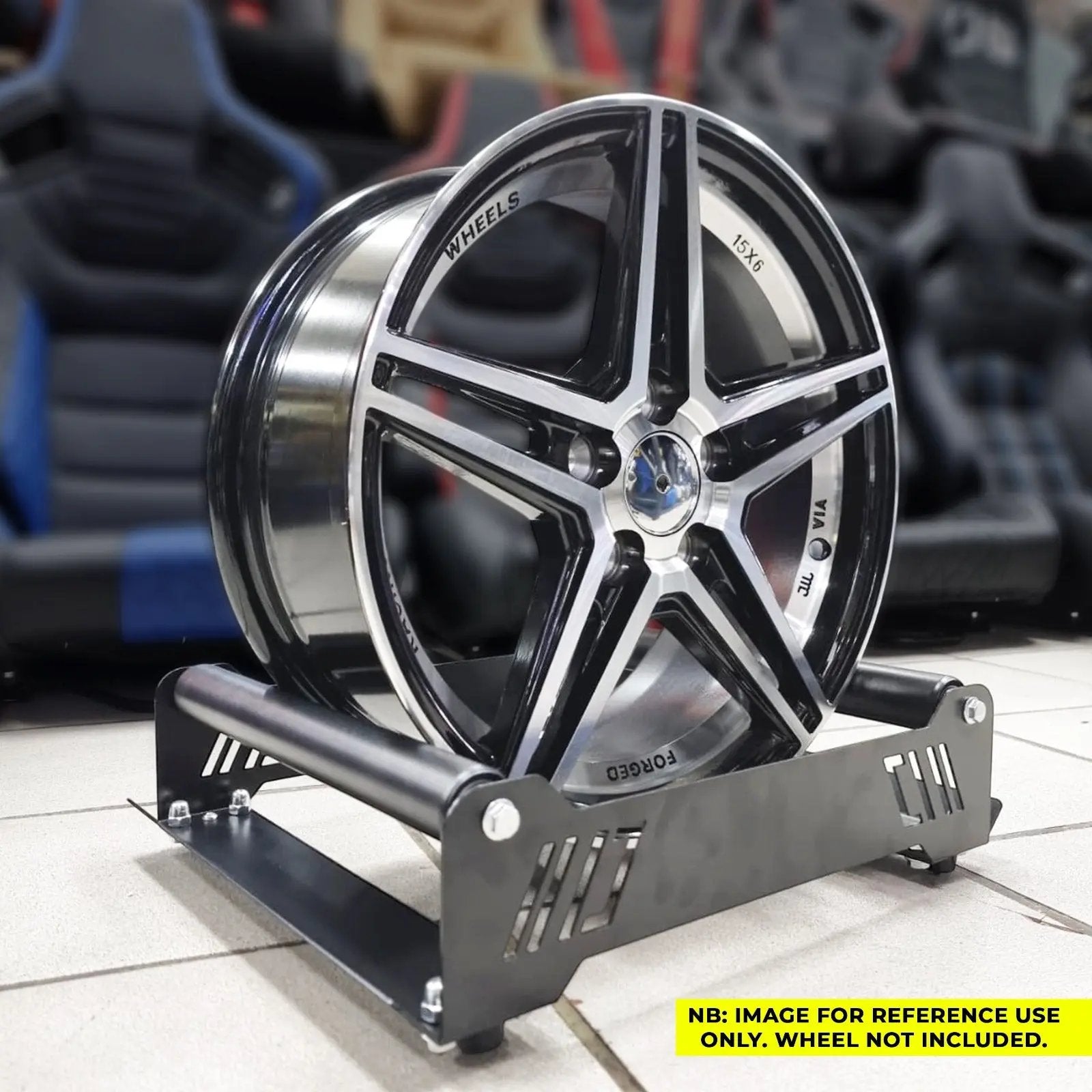 Wheel Rim Detailing Stand (Black) Max Motorsport