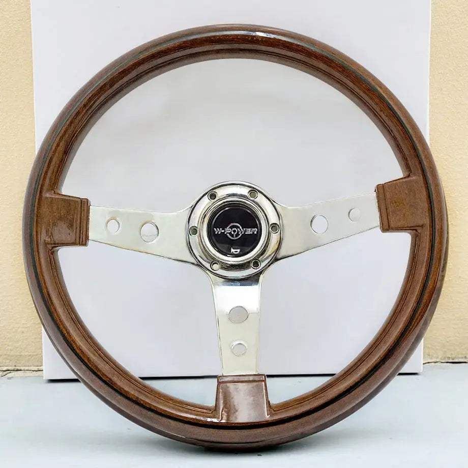 Wood Grain Look Drift Style Steering Wheel (350mm) Max Motorsport