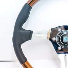 Load image into Gallery viewer, Wood Grain Look Flat Bottom Racing Style Steering Wheel (350mm) Max Motorsport
