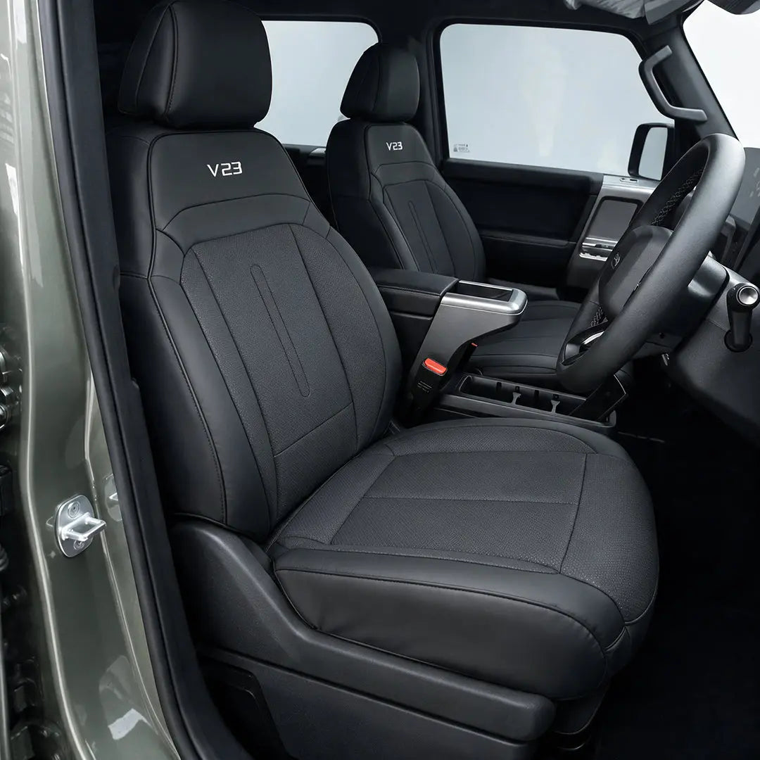 iCAUR V23 Premium Luxury Car Seat Covers - Front & Rear Full Set (Black) Max Motorsport