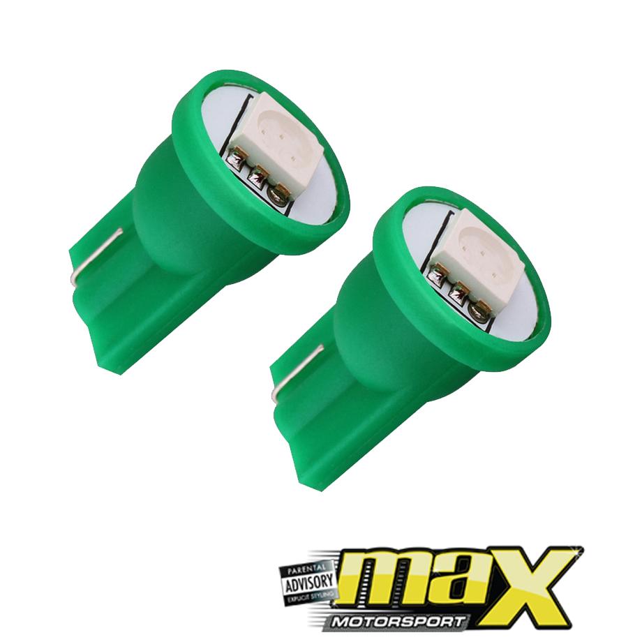 1 SMD T10 Wedge Type Bulbs - (Green) maxmotorsports