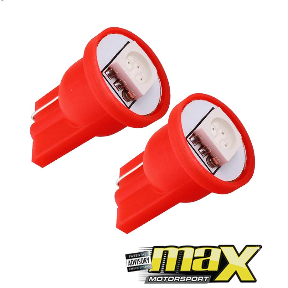 1 SMD T10 Wedge Type Bulbs - (Red) maxmotorsports