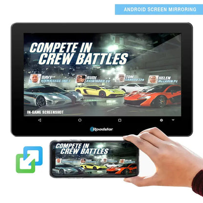 10.8" Roadstar Android Entertainment Headrest Tablet Screens With Bluetooth Headphones Roadstar