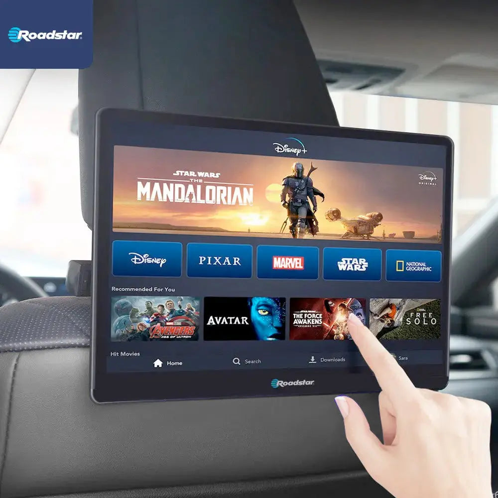 10.8" Roadstar Android Entertainment Headrest Tablet Screens With Bluetooth Headphones Roadstar