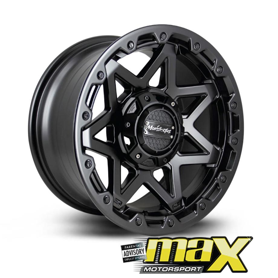 16 Inch Mag Wheel -  MonsteRims Mor-9 Havoc Series MX1069B Bakkie Wheels (6x139.7 PCD) maxmotorsports