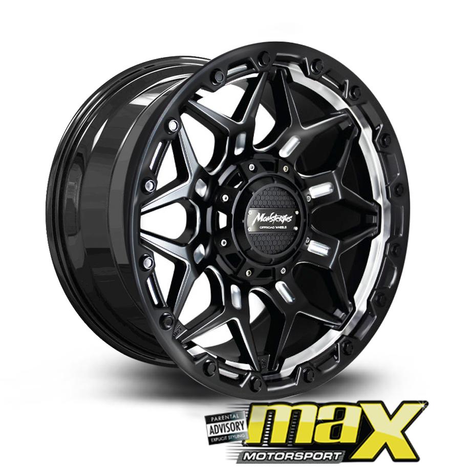 16 Inch Mag Wheel -  MonsteRims Mor-9 Shockwave Series MX1068B Bakkie Wheels (6x114.3 PCD) maxmotorsports