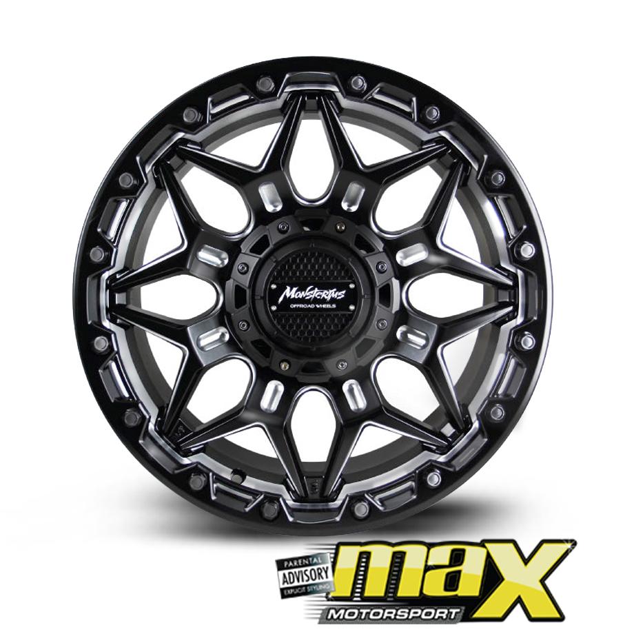 16 Inch Mag Wheel -  MonsteRims Mor-9 Shockwave Series MX1068B Bakkie Wheels (6x114.3 PCD) maxmotorsports