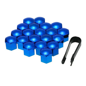 17mm - Plastic Wheel Nut Protective Covers (Blue) maxmotorsports