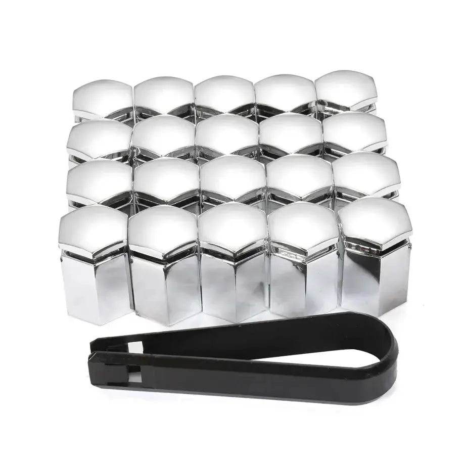 17mm - Plastic Wheel Nut Protective Covers (Chrome) maxmotorsports