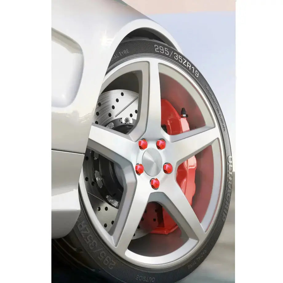 17mm - Plastic Wheel Nut Protective Covers (Red) maxmotorsports