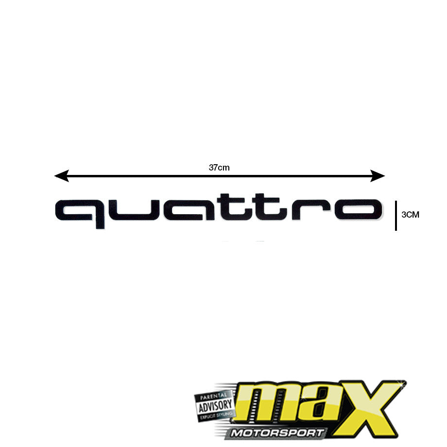 Universal Audi Quattro 2-Piece Sticker Kit (Black)