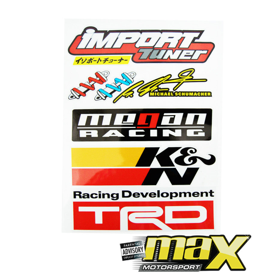 Universal 10-Piece JDM Racing Door Sticker Kit