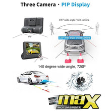 Load image into Gallery viewer, 3-Way HD DVR Dash Cam maxmotorsports

