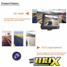 Load image into Gallery viewer, 3-Way HD DVR Dash Cam maxmotorsports
