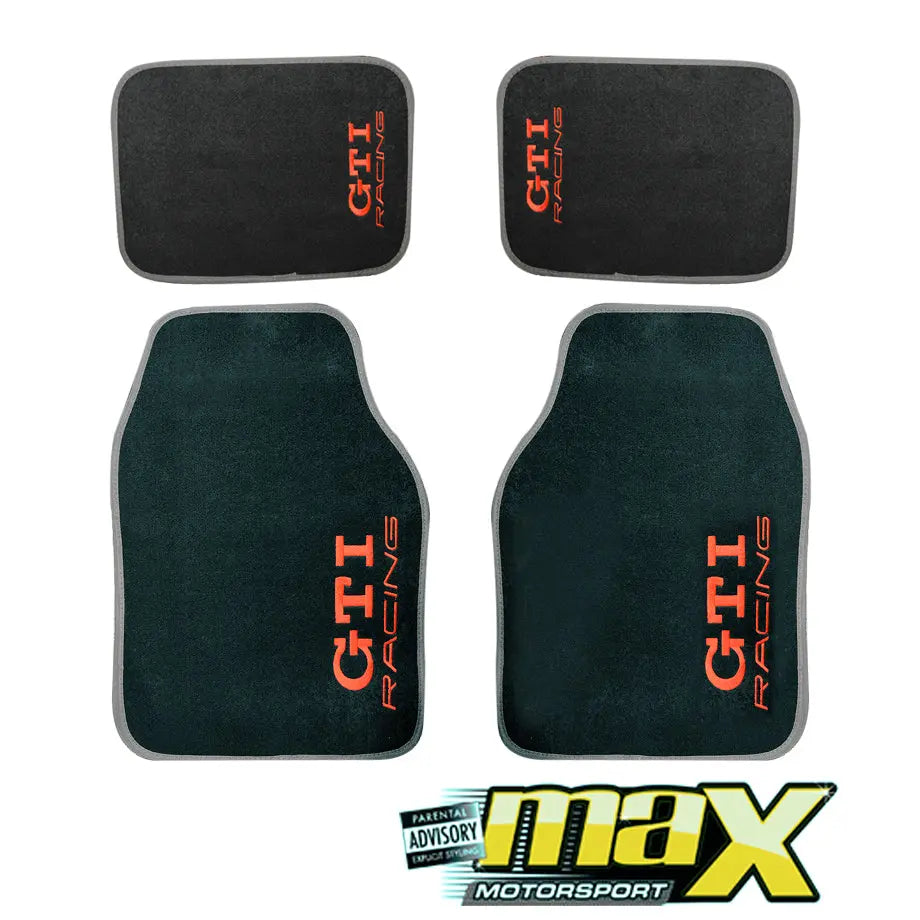 4 Piece GTI Racing Car Mats (Red) maxmotorsports