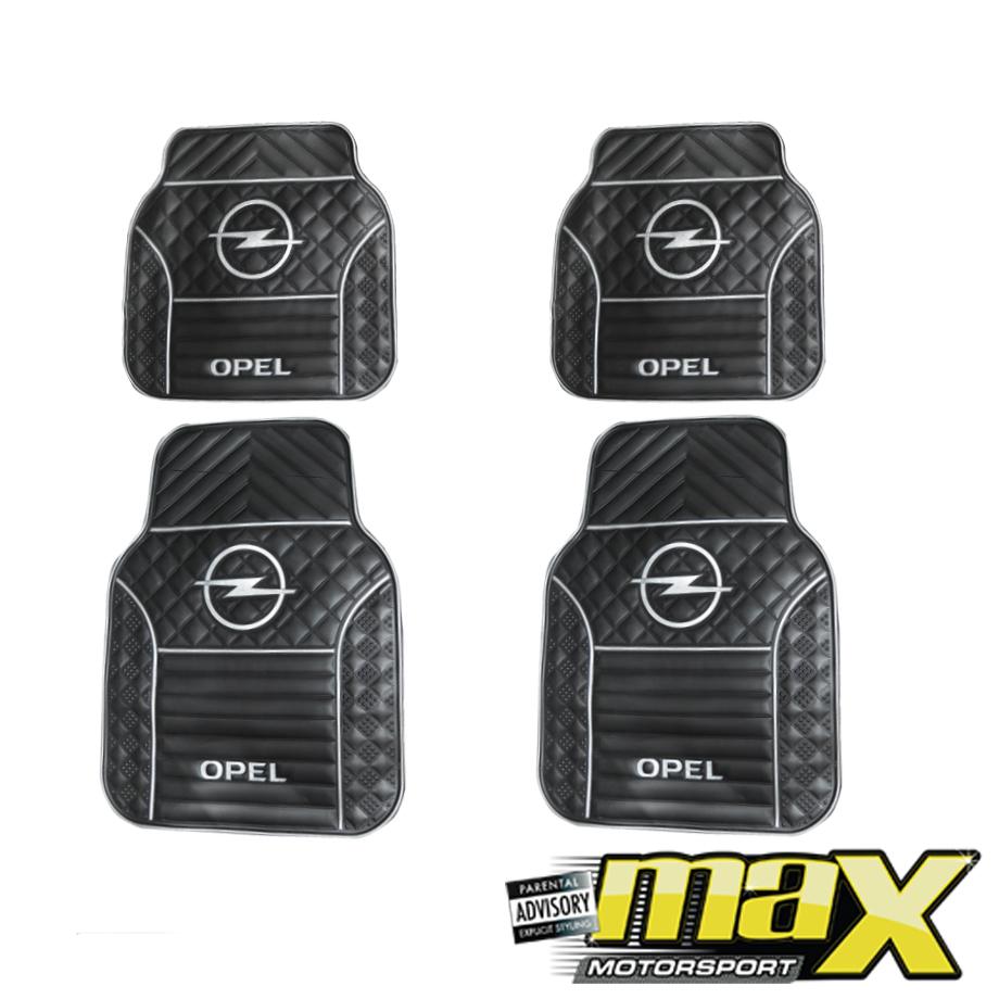 4 Piece Opel Branded Rubber Car Mats (Grey) maxmotorsports