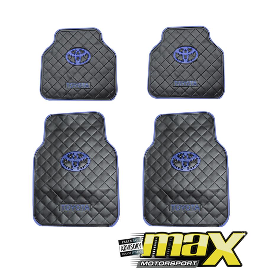 4 Piece Toyota Branded Rubber Car Mats (Blue) maxmotorsports