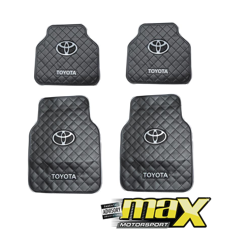 4 Piece Toyota Branded Rubber Car Mats (Grey) maxmotorsports