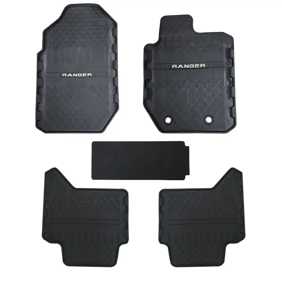 5-Piece Ranger Branded Rubber Car Mats White (NON OEM) maxmotorsports