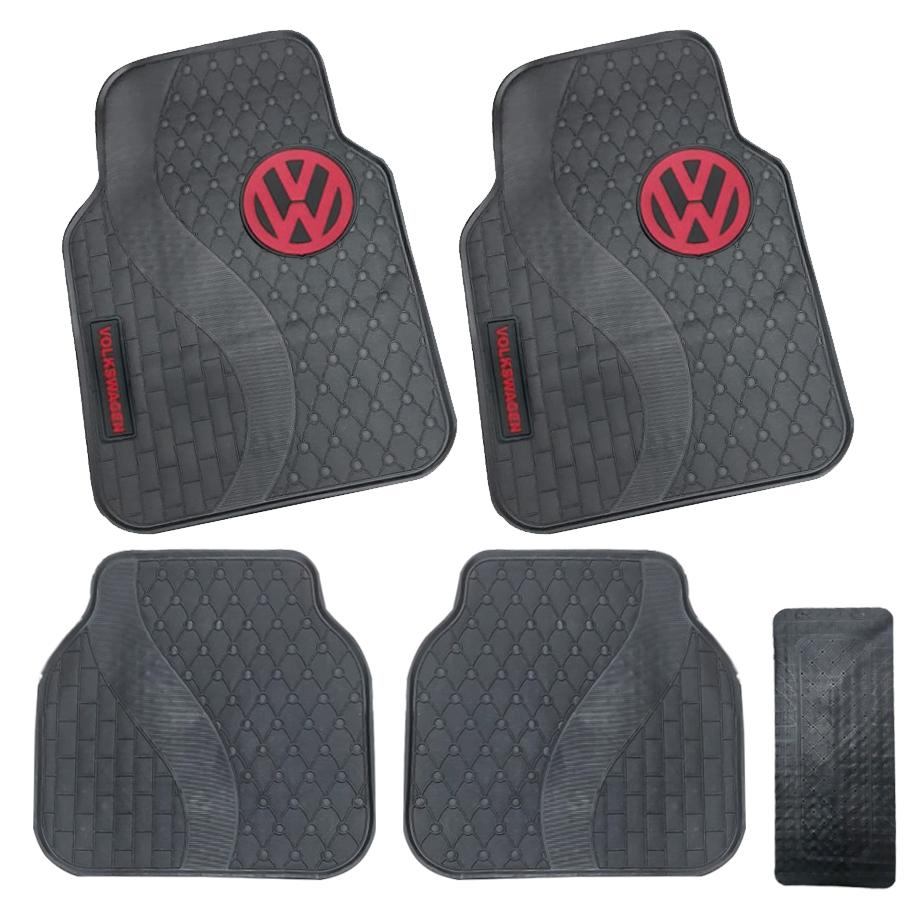 5-Piece VW Branded Rubber Car Mats (Red) maxmotorsports