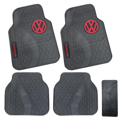 5-Piece VW Branded Rubber Car Mats (Red) maxmotorsports