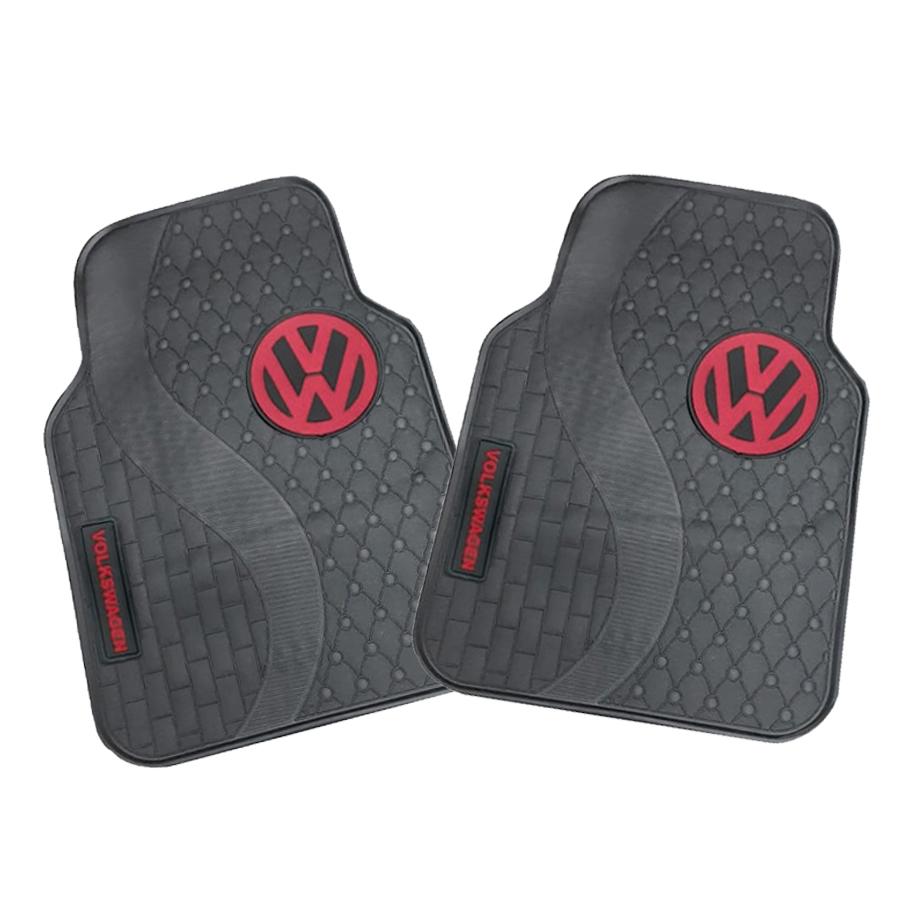 5-Piece VW Branded Rubber Car Mats (Red) maxmotorsports