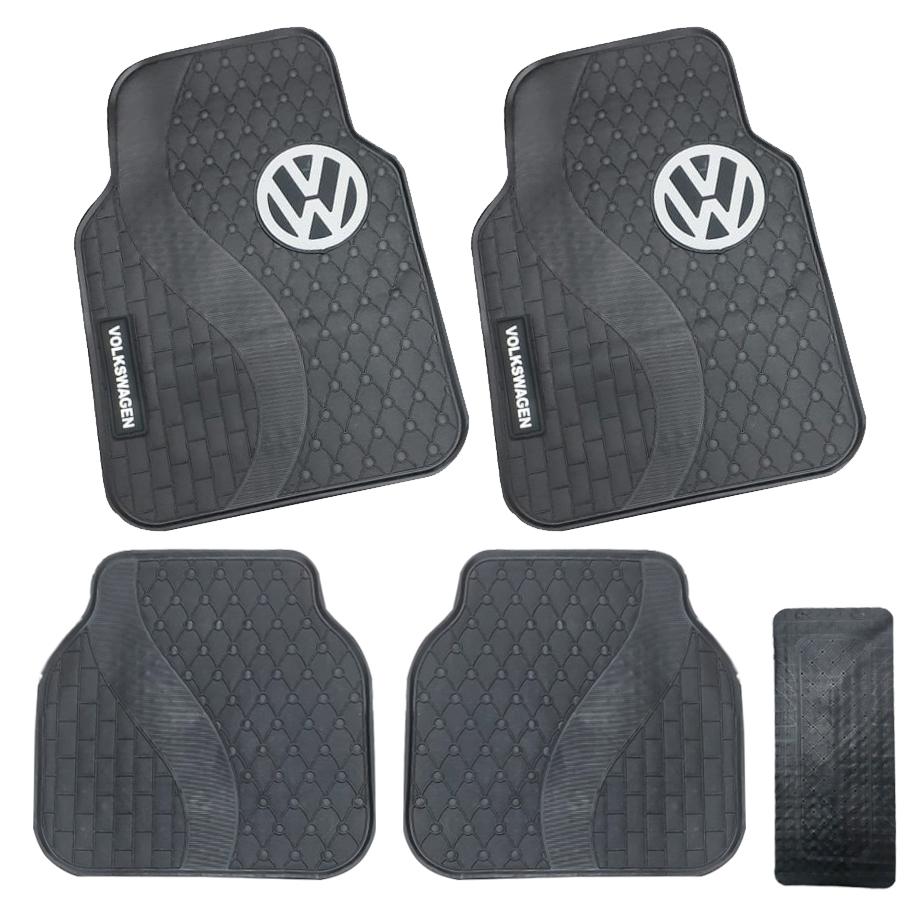 5-Piece VW Branded Rubber Car Mats (White) maxmotorsports