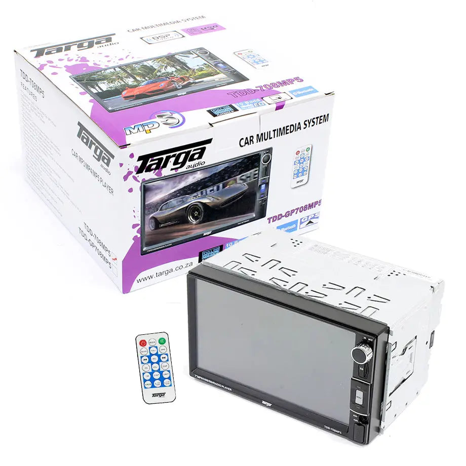 7 Inch - Targa MP5 Double Din Media Player With Bluetooth & GPS Targa