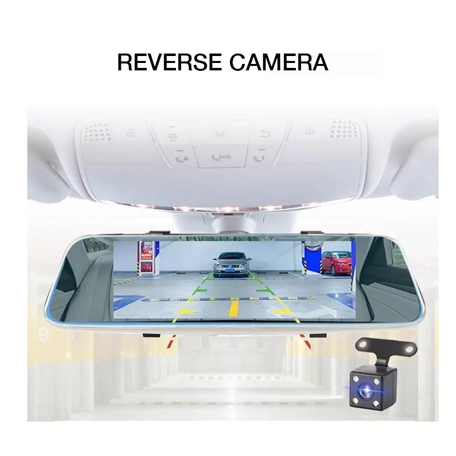 7 Inch 2-Way DVR Mirror Camera With Reverse Camera Max Motorsport