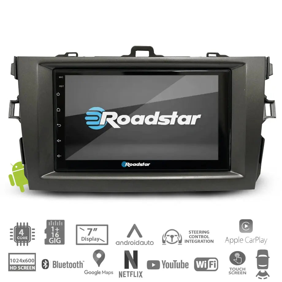 7 Inch Roadstar - Toyota Professional Android Entertainment & GPS System Roadstar
