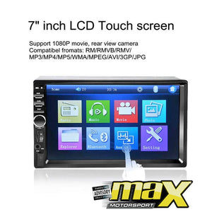 7 Inch Touch Screen Double Din Mp5 Multimedia Player With Steering Wheel Control Remote maxmotorsports