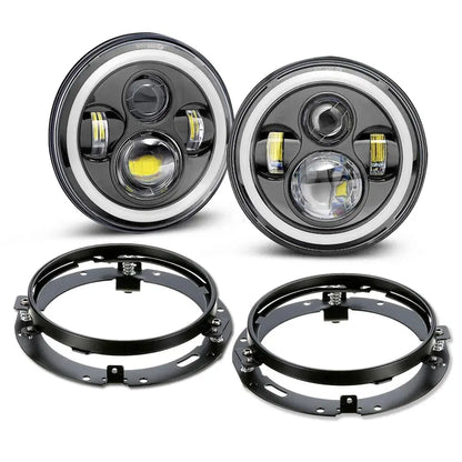 7 Inch Universal Jeep Style LED Headlight With Mounting Bracket Max Motorsport