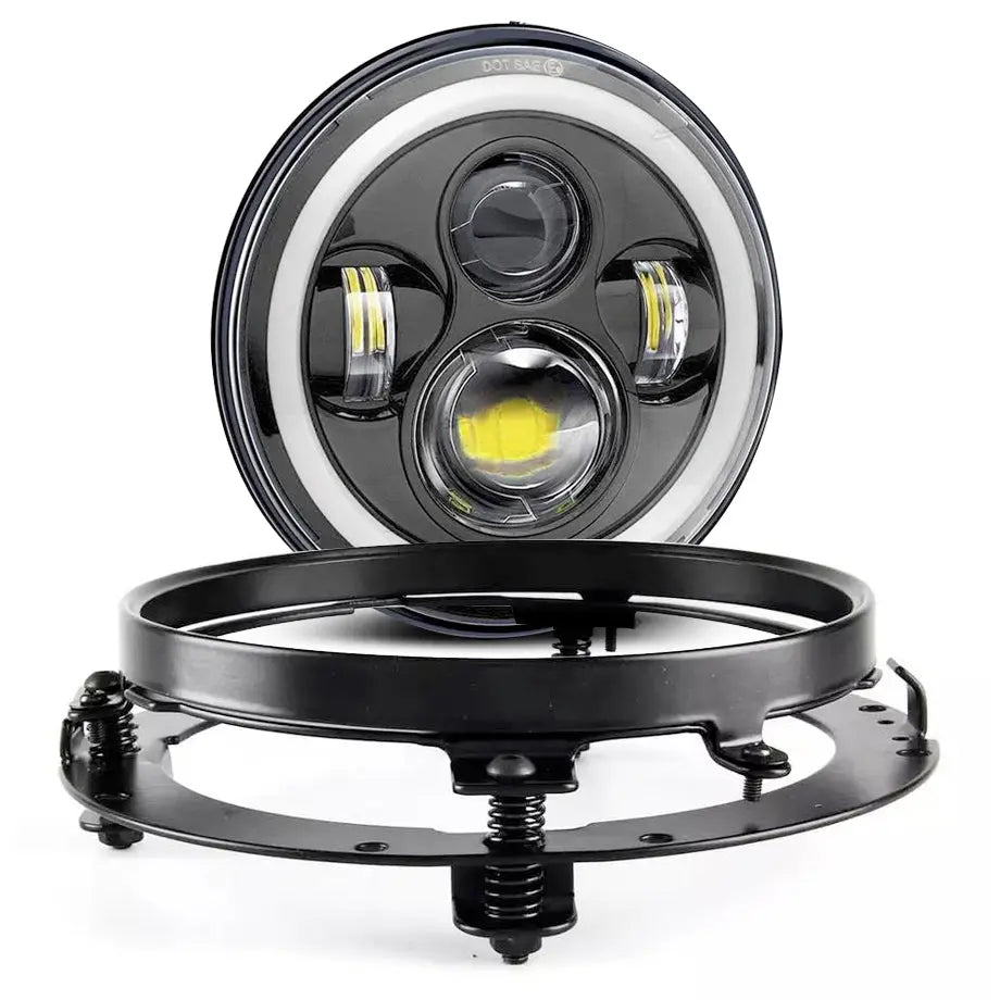 7 Inch Universal Jeep Style LED Headlight With Mounting Bracket Max Motorsport