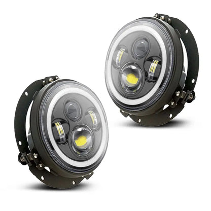7 Inch Universal Jeep Style LED Headlight With Mounting Bracket Max Motorsport