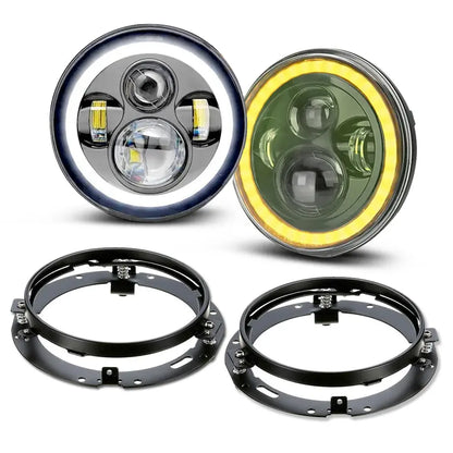 7 Inch Universal Jeep Style LED Headlight With Mounting Bracket Max Motorsport