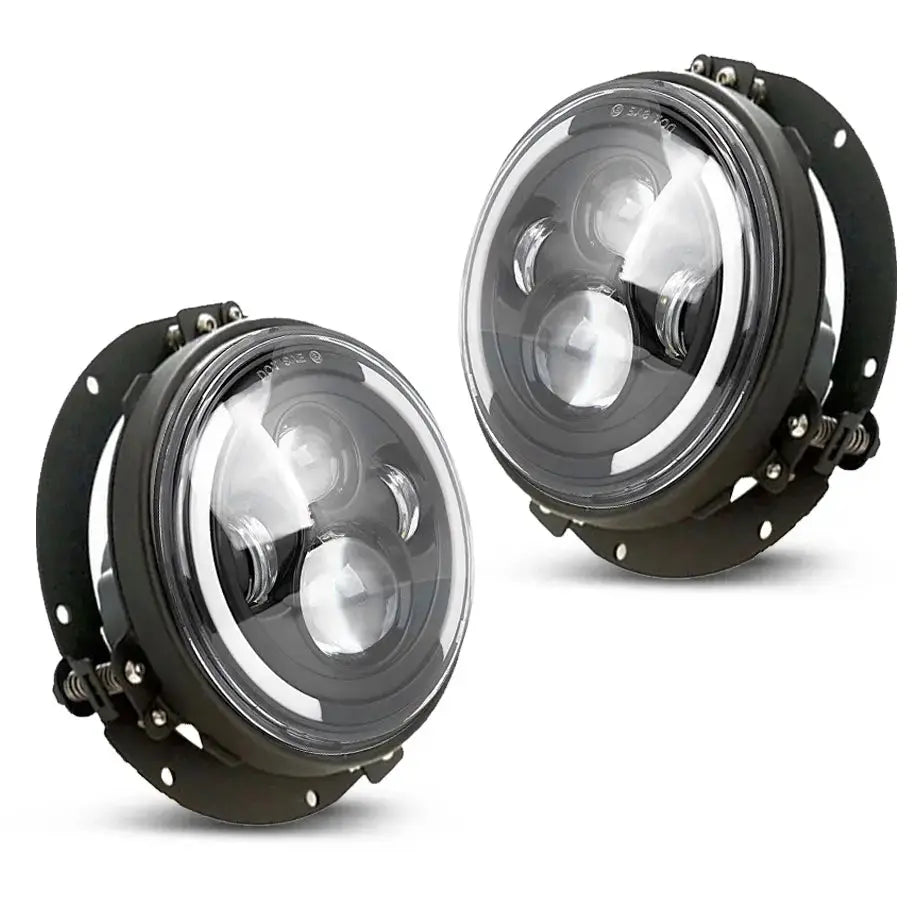 7 Inch Universal Jeep Style LED Headlights Plus Mounting Bracket (4-Piece) (Copy) Max Motorsport
