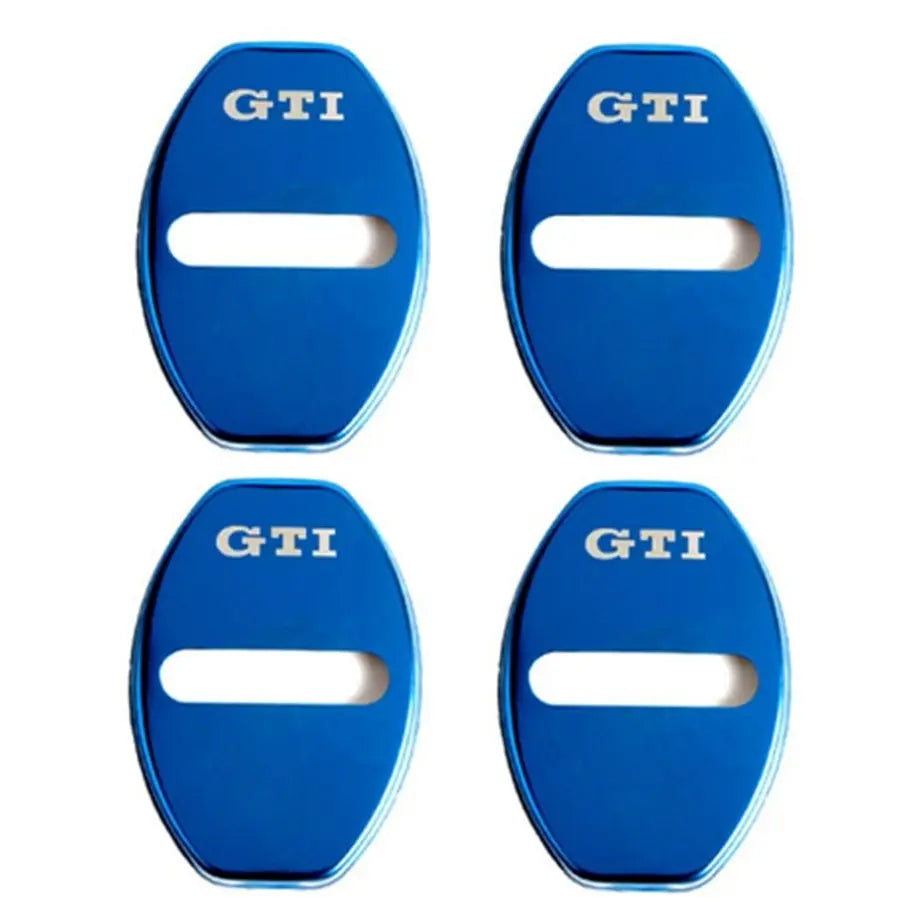Aluminium Door Lock Covers - GTI (Blue) maxmotorsports