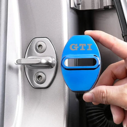 Aluminium Door Lock Covers - GTI (Blue) maxmotorsports